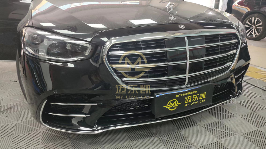 广州22款奔驰S400L改装原厂前杠运动包围