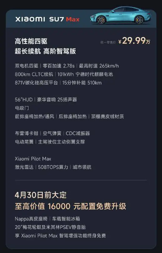 21.59万起小米SU7震撼上市，无脑冲还是再观望？