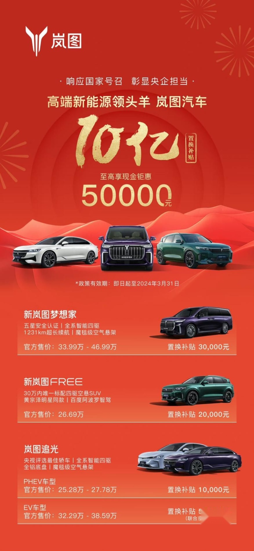 岚图开启10亿置换补贴，新岚图梦想家或将改变高端MPV市场格局