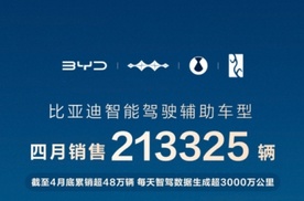 比亚迪领跑 4 月智驾车型销量榜，全民智驾战略成效显著