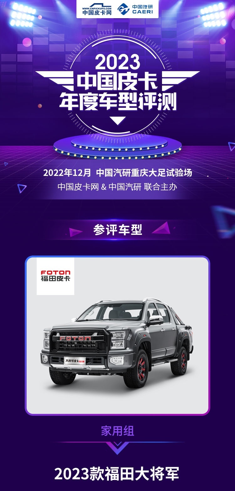 合力出战 福田皮卡参评2023中国皮卡年度车型评测