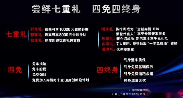 云端发布，售价9.99万元起，全新第三代奔腾B70正式上市