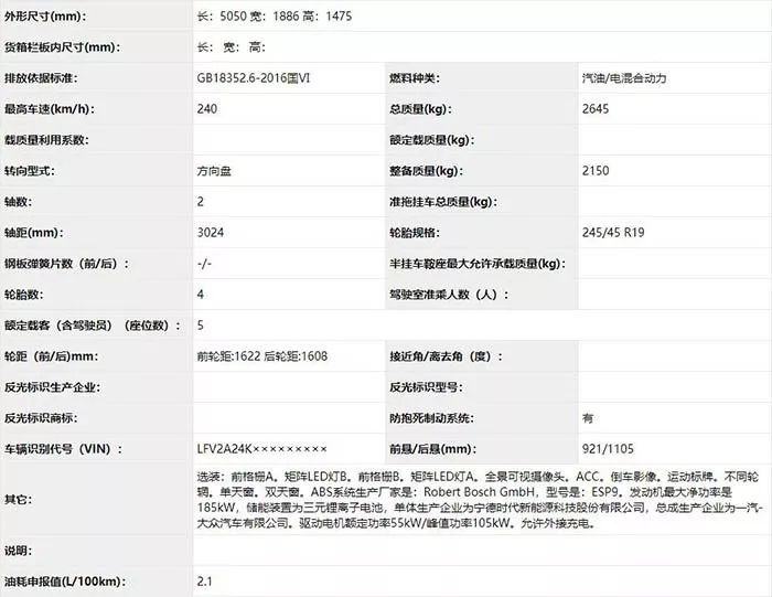 全新A6L 55 TFSIe quattro申报图曝光