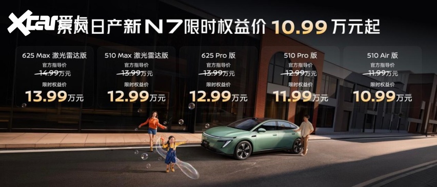 全家都爱的超智能纯电，东风日产新N7上市限时权益价10.99万起