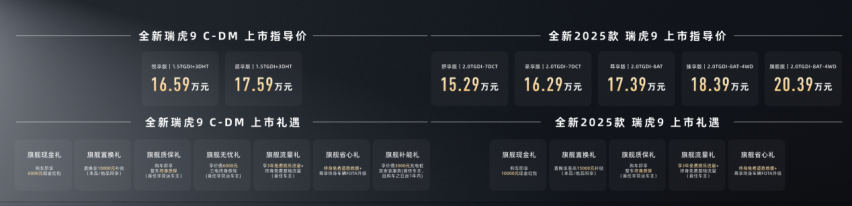 双车来袭，油电同发！2025款瑞虎9、瑞虎9 C-DM正式上市