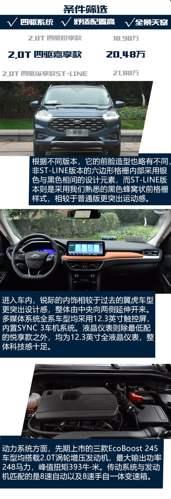 拉低2.0T四驱门槛 福特锐际哪一款值得购买？