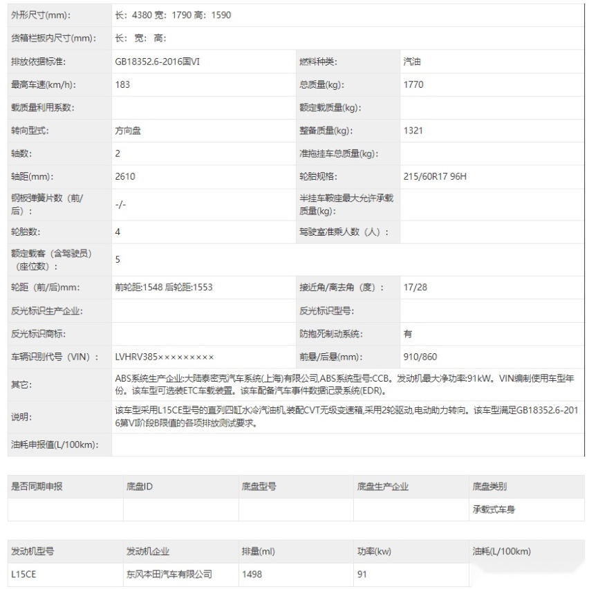 全新一代本田XR-V即将亮相 车身加长还是1.5L发动机
