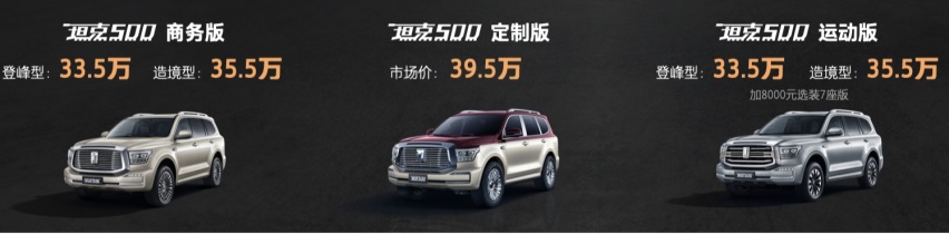 搭载V6动力，坦克500上市，售价33.5-39.5万元