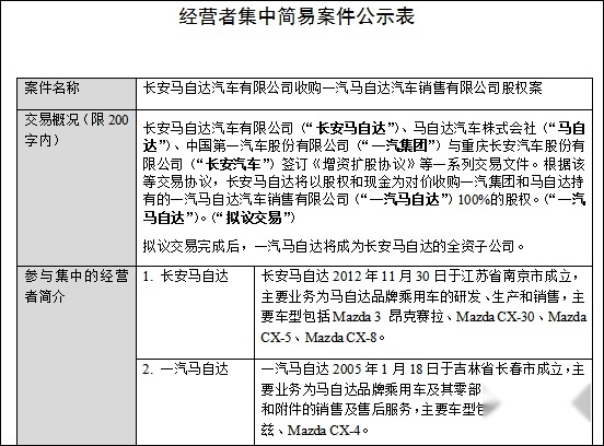 长安马自达收购一汽马自达，阿特兹将停产