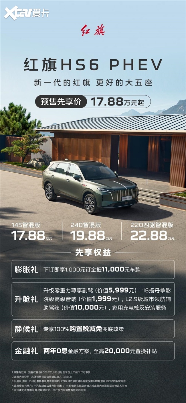 新能源SUV推荐：红旗HS6PHEV解锁家庭出行舒适新标杆