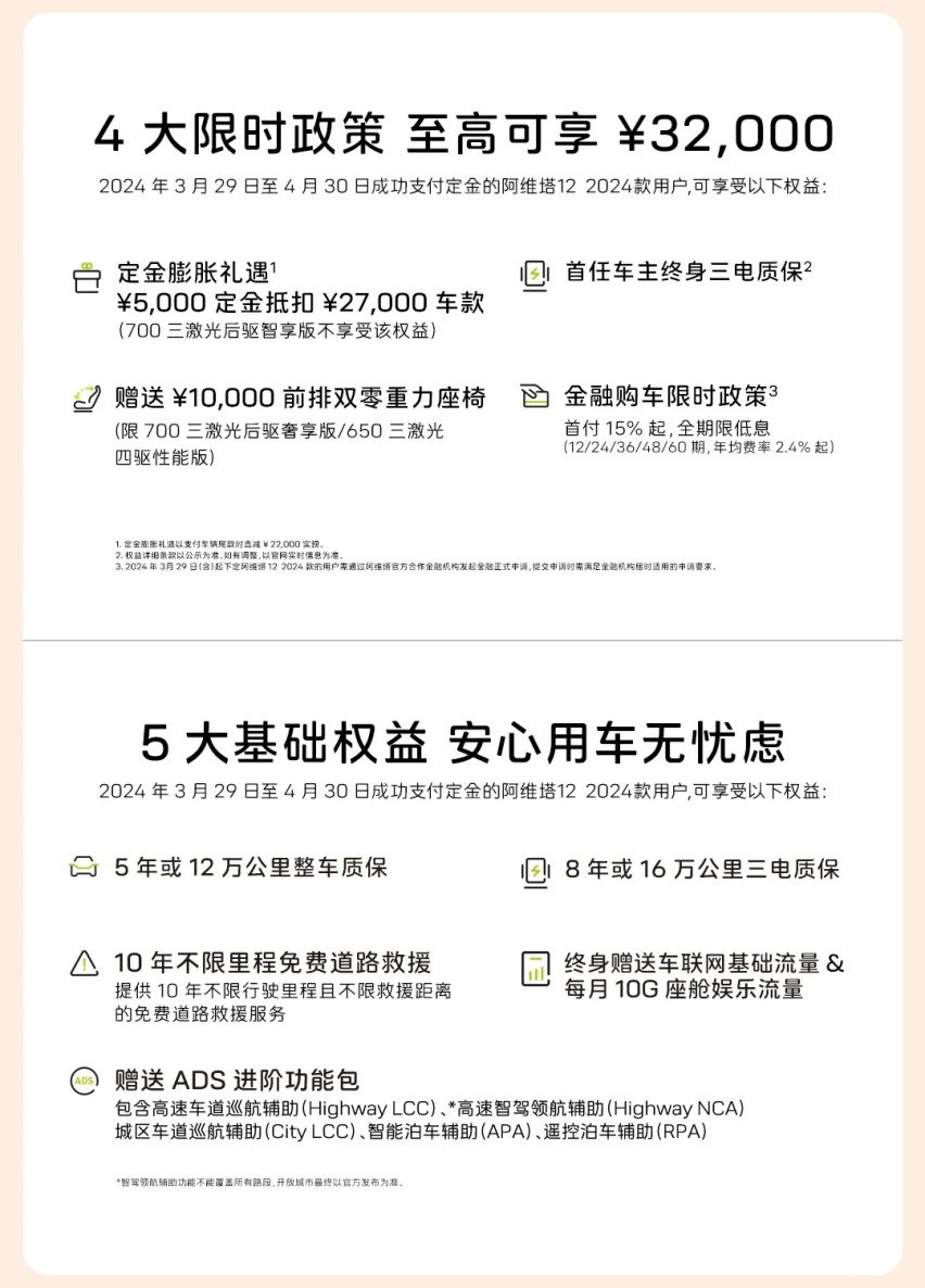 阿维塔12新增入门版，售26.58万，配置删减，其它配置官降2.2万