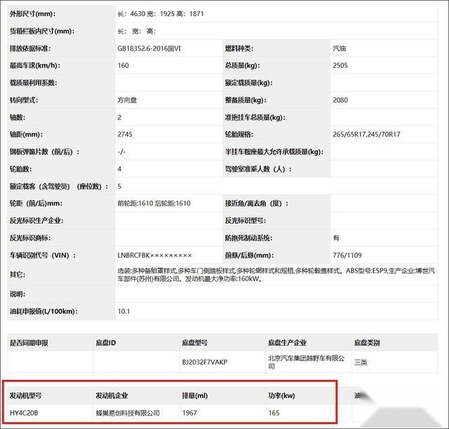 北汽越野BJ40换装哈弗H9同款发动机