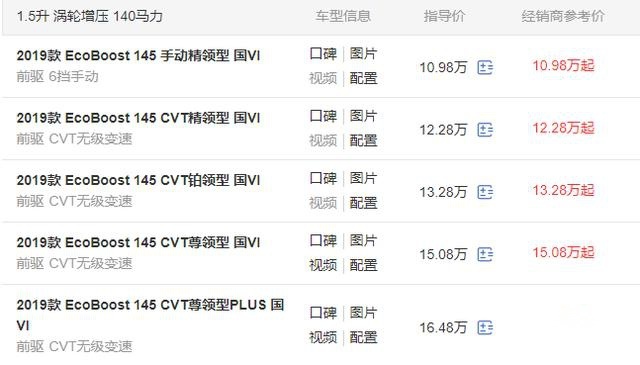 10万起步买合资SUV，全车独悬配1.5T，福特领界魅力很大