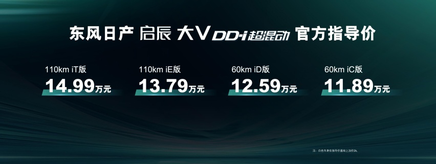 11.89万元起，启辰大V DD-i超混动比同级“混”得更好！