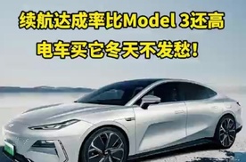 续航达成率比Model 3还高，电车买它冬天不发愁！