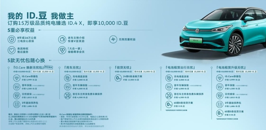 上汽大众ID.4 X 、ID.6 X上线ID. Care保值包