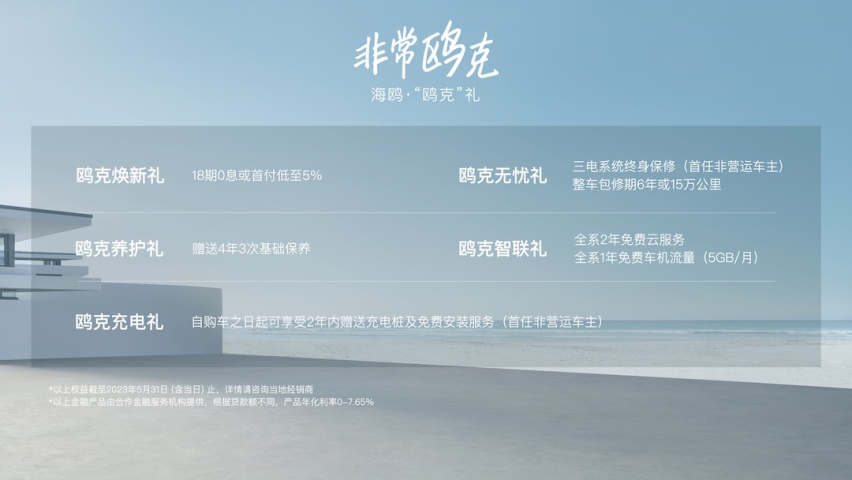 比亚迪海鸥上市售7.38万起 标配快充功能 续航里程可达405公里