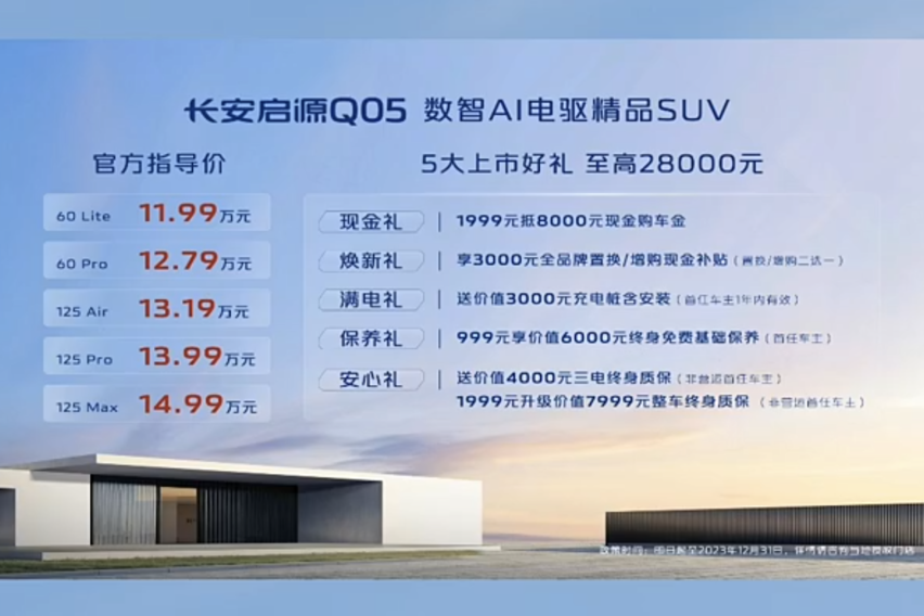 11.99万/16.79万起！长安启源Q05全系/A07新车型正式上市