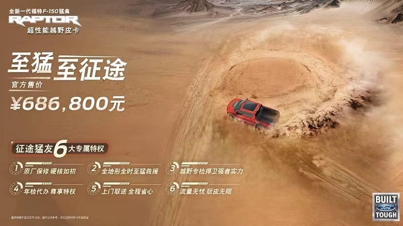40项升级 售价68.68万元 全新一代福特F-150猛禽终于来了