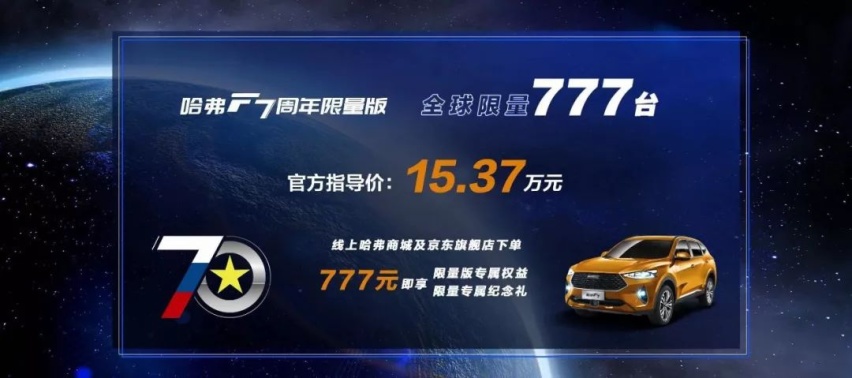 限量777台！哈弗F7周年限量版来了，诸多专属元素加持！