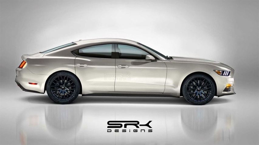 福特Mustang四门版渲染图，提升实用性，增加产品属性