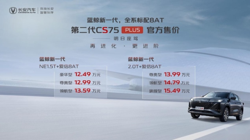 第二代CS75 PLUS正式上市，看“明日座驾”的“改”与“变”！