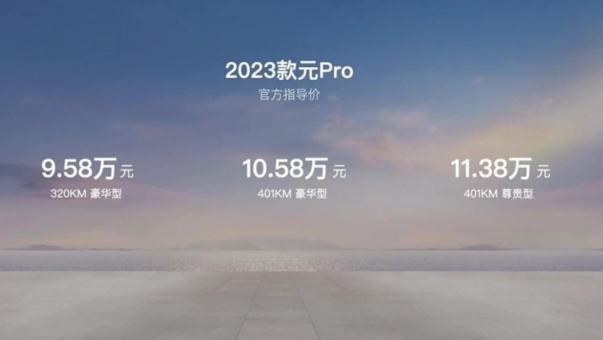 比亚迪新款元Pro售价9.58万元起，外观不变、配置增加