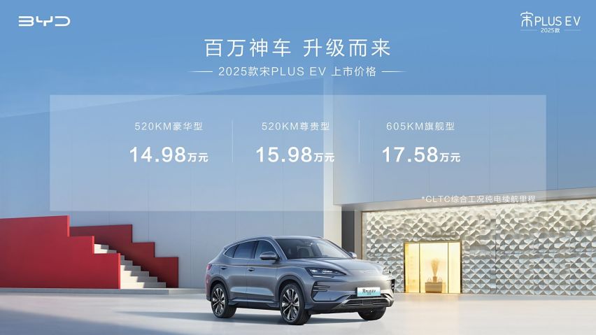 新款宋PLUS EV正式上市，14.98万起，续航520km起