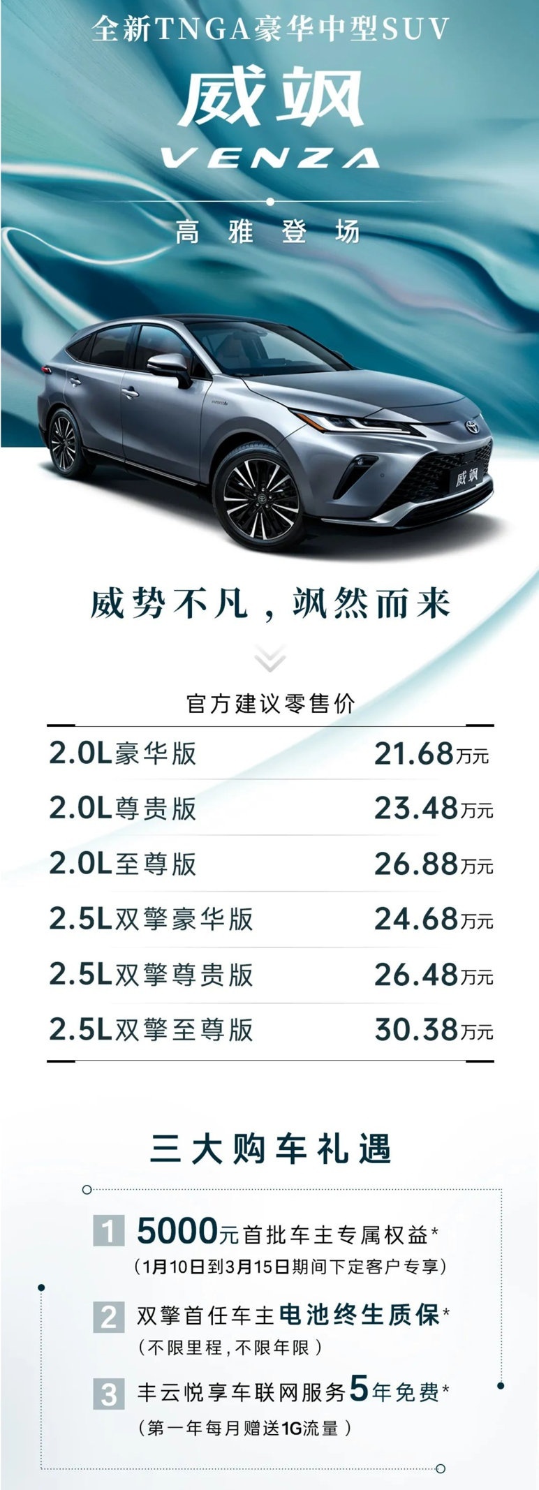 21.68万起！广汽丰田威飒正式上市