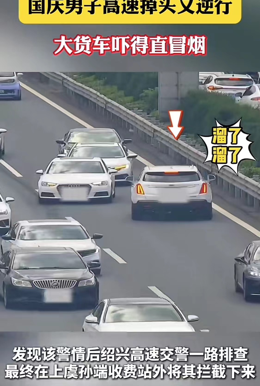 国庆高速危险名场面，说停就停的车、劈叉的二师兄……