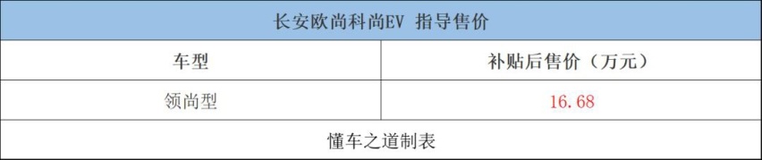 纯电动7座商旅MPV “长安欧尚科尚 EV”，售16.68万