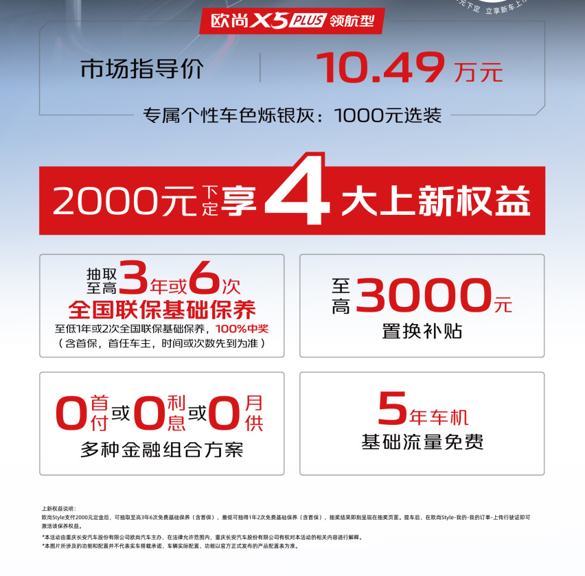 售10.49万元 选择更丰富 欧尚X5 PLUS领航型正式上市