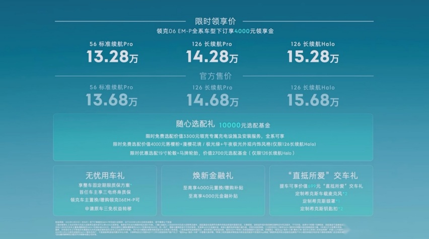 限时13.28万起，领克06 EM-P上市，等优惠还是现在入手？