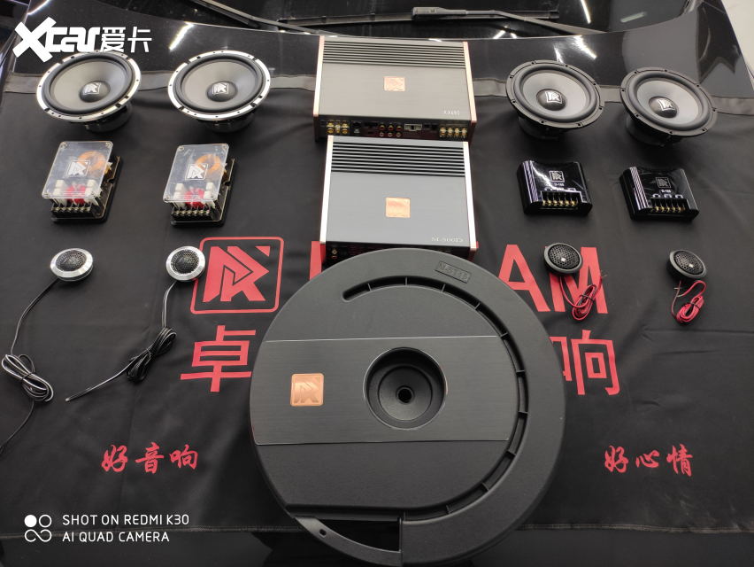 隔音:大白鲨环保隔音dsp功放:卓梦kx680六路dsp功放低音功放:卓梦m