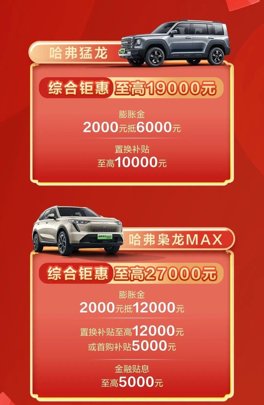 哈弗推出限时购车权益，涉及全品牌车型，有你想要的吗？