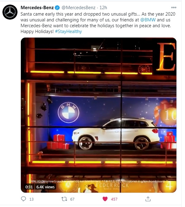BMW为Benz送上生日祝福，网友们纷纷表示：磕到了！