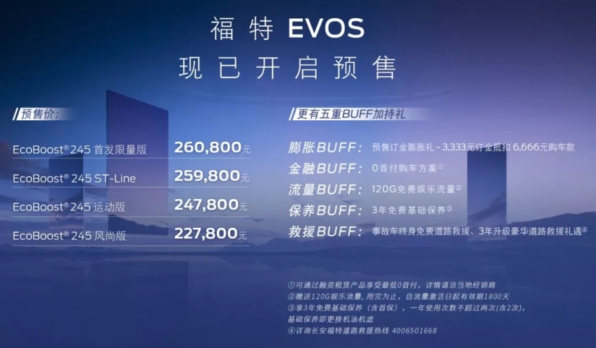 燃油车“搅局者”，22.78万起，福特EVOS开启“真香”预售！