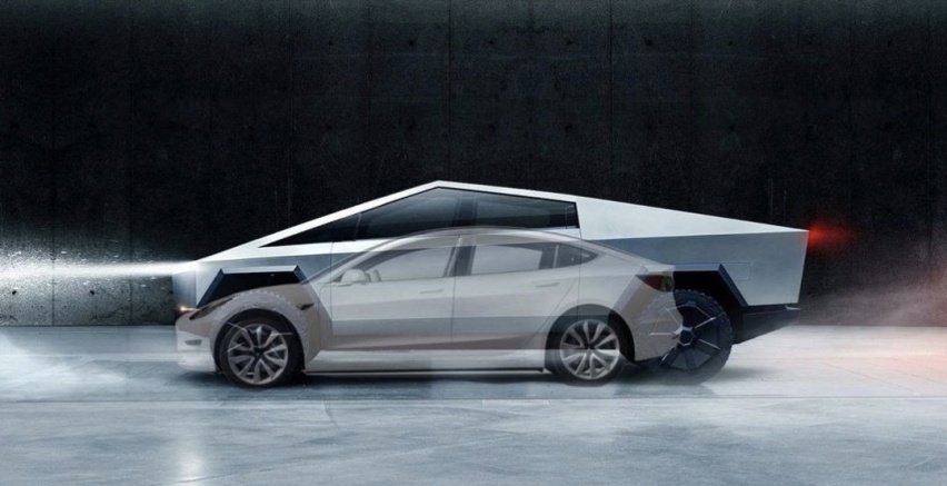 Model 3 与 Cybertruck 尺寸对比