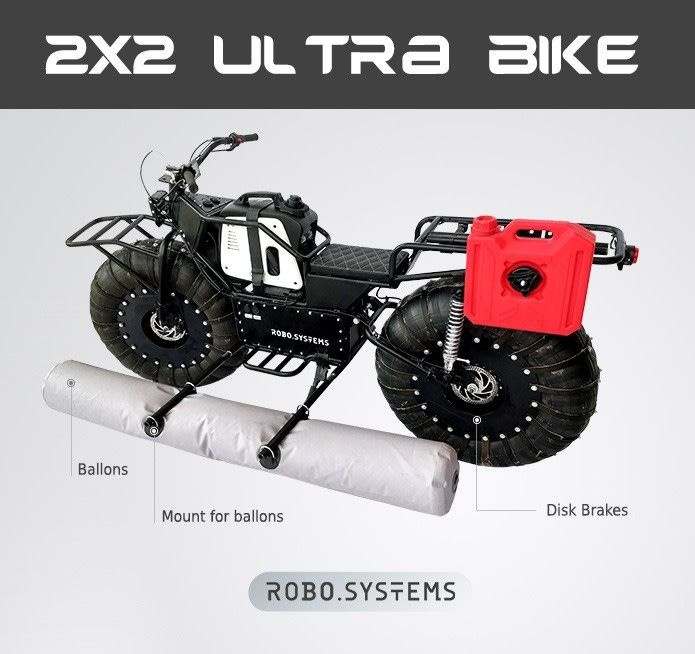 自带发电机、轮胎变油箱、水陆两用，2x2电动越野车