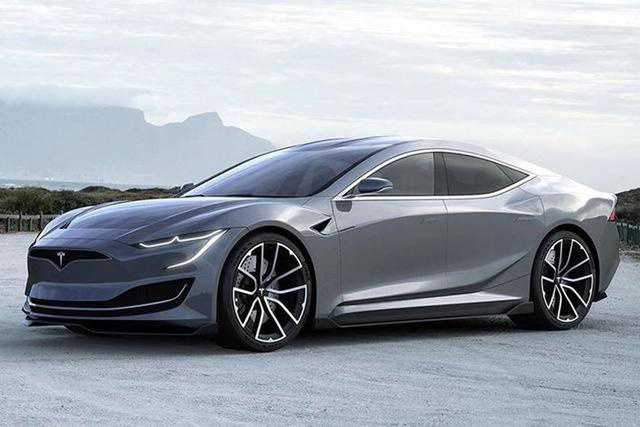 新款特斯拉Model S效果图，外观更加凌厉激进