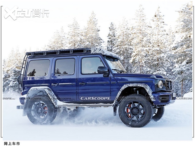 梅赛德斯-AMG G级4×4²谍照！金属行李架，黑色轮毂搭配红色卡钳