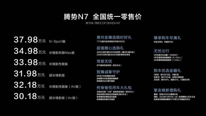 高速路提前4.5秒预知风险，腾势N7震撼上市，又亮一堆“黑科技”