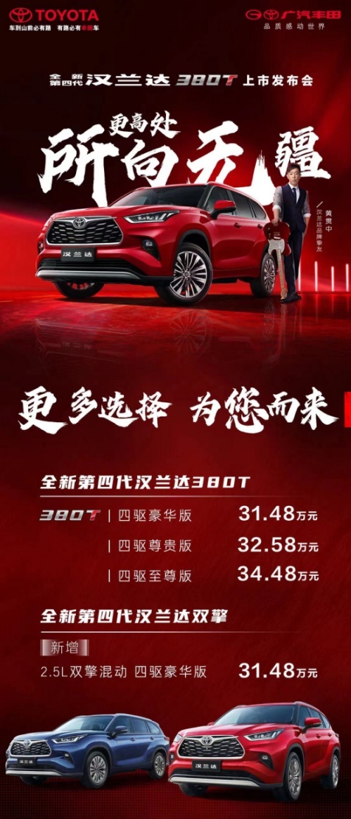 全新汉兰达2.0T+四驱车型补位，会是比混动版更好的选择？