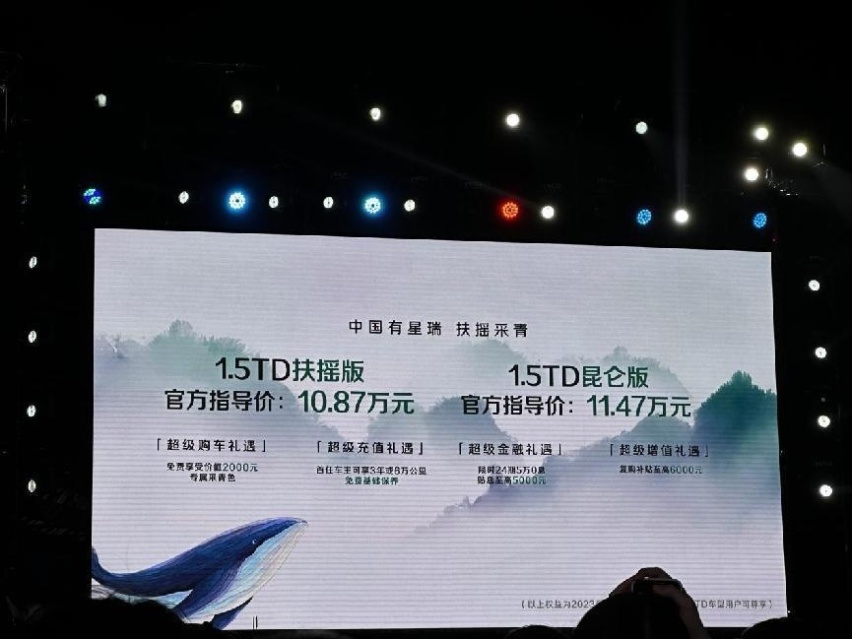 吉利星瑞新增两个新版本，搭载1.5TD发动机，售价10.87万起