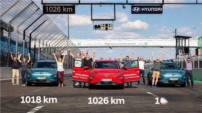 充电一次成功行驶1026km 现代汽车KONA EV刷新纪录
