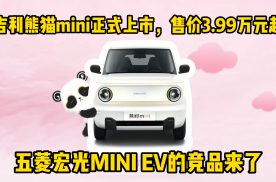 五菱宏光MINI EV的竞品来了，吉利熊猫mini正式上市，售价3.9