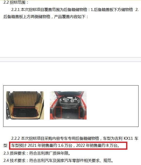 上海车展亮相/目标销量1.6万台 吉利KX11实车曝光