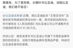 “王悟空说车”侵权比亚迪案判决，支付赔偿款31.38万元