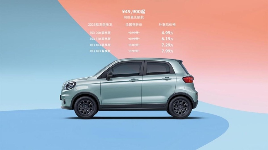 又一家跟牌！零跑T03降价至4.99万起售，竞争五菱缤果