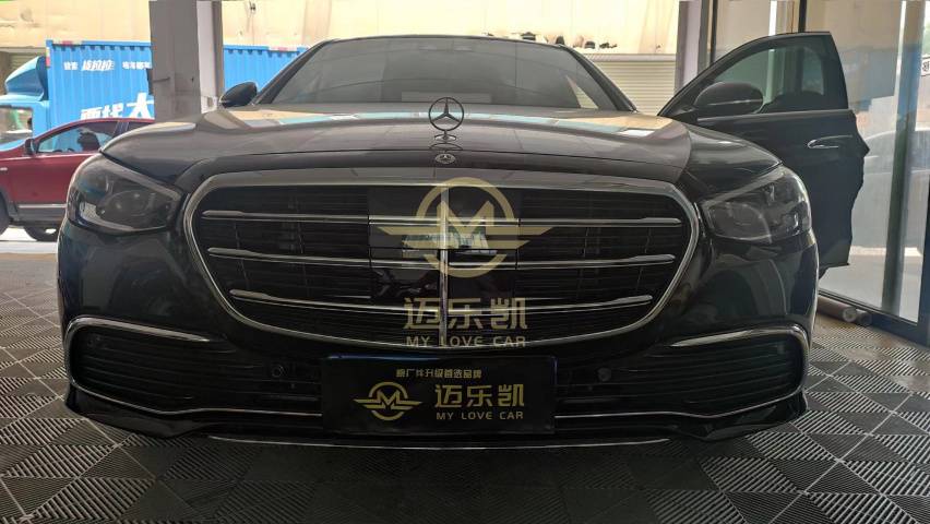 广州22款奔驰S400L改装原厂前杠运动包围